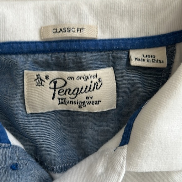 Original Penguin White Polo Shirt Classic Design - Picture 3 of 3